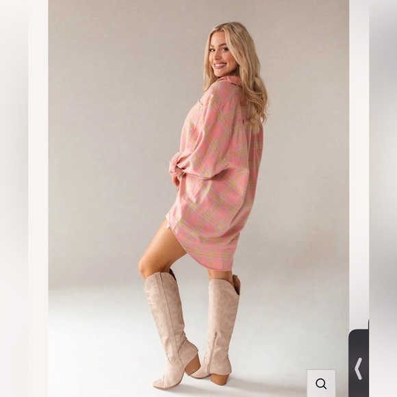 Boutique Plaid Oversized Tunic NWTGS So So Cute - Picture 5 of 7